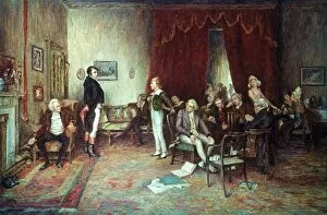 Robert Gallery: MEETING OF SCOTT & BURNS. The meeting of Sir Walter Scott and Robert Burns: painting by C