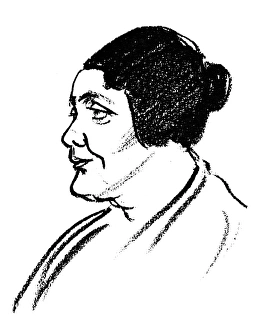 MELANIE KLEIN (1882-1960). British psychoanalyst. Caricature drawing by Robert Bereny MELANIE KLEIN (1882-1960). British psychoanalyst. Caricature drawing by Robert Bereny