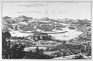 MEXICO CITY, 1671. Mexico City under Spanish rule. Line engraving, 19th century MEXICO CITY, 1671. Mexico City under Spanish rule. Line engraving, 19th century