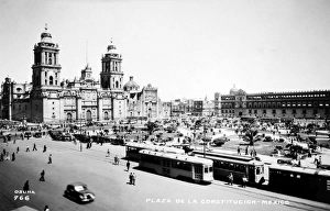 MEXICO CITY: ZOCALO, c1930. Plaza de la Constitucion, Mexico City. Photograph, c1930 MEXICO CITY: ZOCALO, c1930. Plaza de la Constitucion, Mexico City. Photograph, c1930