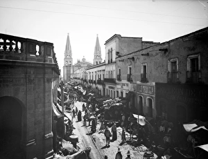 MEXICO: GUADALAJARA, c1890. A street in Guadalajara, Mexico MEXICO: GUADALAJARA, c1890. A street in Guadalajara, Mexico