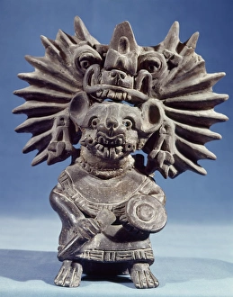 MEXICO: VAMPIRE GODDESS. Bat vampire goddess. Black ceramic figure typical of the Zapotec MEXICO: VAMPIRE GODDESS. Bat vampire goddess. Black ceramic figure typical of the Zapotec