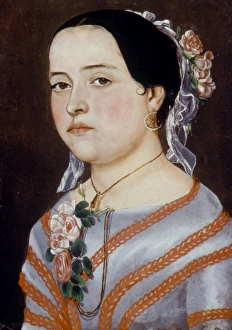 Hermenegildo Gallery: MEXICO: YOUNG GIRL, 1856. Franscisca Valdivia