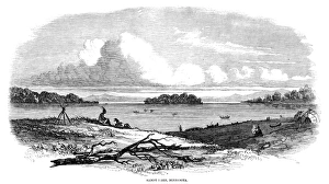 MINNESOTA: SANDY LAKE, 1858. View of Sandy Lake, Minnesota. Wood engraving, English MINNESOTA: SANDY LAKE, 1858. View of Sandy Lake, Minnesota. Wood engraving, English