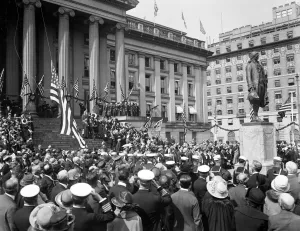 Alexander Hamilton Prints: Print of the Alexander Hamilton Statue in New York City, 1923