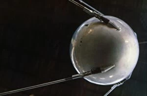 Sputnik Gallery: A model of Sputnik 1. Photograph, 1957