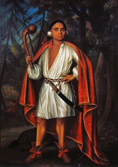 MOHAWK CHIEF, 1710. Etow Oh Koam, King of the River Nation (Mahicans). Oil on canvas MOHAWK CHIEF, 1710. Etow Oh Koam, King of the River Nation (Mahicans). Oil on canvas