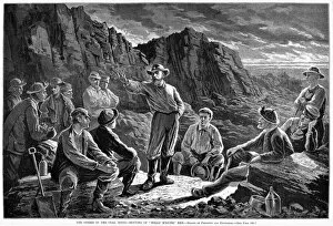 Striker Gallery: MOLLY MAGUIRES, 1874. Holding a clandestine meeting during a strike in the Pennsylvania coal fields