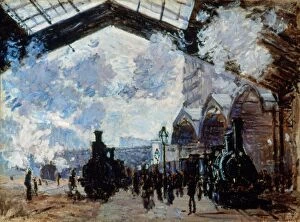 Monet Gallery: MONET: GARE ST-LAZARE, 1877. Oil on canvas by Claude Monet
