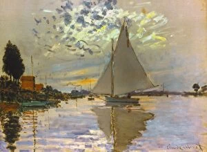 Maritime Collection: MONET: SAILBOAT at Petit-Gennevilliers. Oil on canvas, 1874