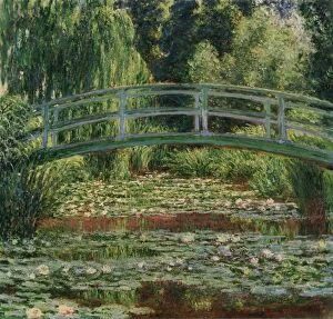 Monet Gallery: MONET: WATER LILY POOL, 1899. Japanese Footbridge and the Water Lily Pool, Giverny
