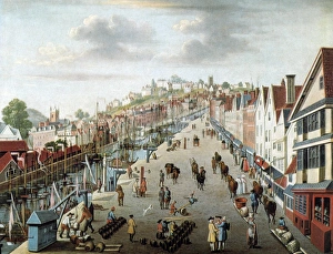 MONOMAY: BROAD QUAY. Broad Quay, Bristol. Oil, early 18th century, by Peter Monomay MONOMAY: BROAD QUAY. Broad Quay, Bristol. Oil, early 18th century, by Peter Monomay