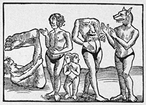 MONSTERS, 1550. Woodcut from a 1550 edition of Sebastian Munsters Cosmographia Universalis MONSTERS, 1550. Woodcut from a 1550 edition of Sebastian Munsters Cosmographia Universalis