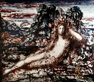 MOREAU: NARCISSUS. Narcissus. Watercolor on paper, 1895, by Gustave Moreau MOREAU: NARCISSUS. Narcissus. Watercolor on paper, 1895, by Gustave Moreau