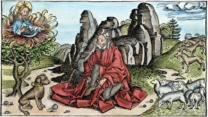 MOSES & BURNING BUSH. Moses and the burning bush, from which God speaks (Exodus iii, I-IV) MOSES & BURNING BUSH. Moses and the burning bush, from which God speaks (Exodus iii, I-IV)