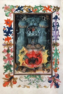 THE MOUTH OF HELL. Illumination from a Dutch Book of Hours, c1440 THE MOUTH OF HELL. Illumination from a Dutch Book of Hours, c1440