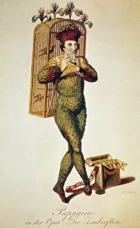 MOZART: MAGIC FLUTE, 1791. The character Papageno from Wolfgang Amadeus Mozarts 1791 opera The Magic Flute