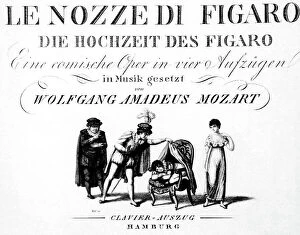 MOZART: MARRIAGE OF FIGARO. Engraved title page of a vocal score depicting the