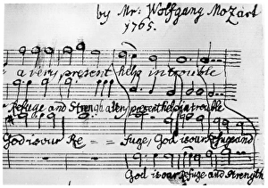 MOZART: MOTET MANUSCRIPT. Part of the autograph of the motet, God is Our Refuge (K MOZART: MOTET MANUSCRIPT. Part of the autograph of the motet, God is Our Refuge (K