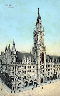 MUNICH: TOWN HALL, c1920. New Town Hall in Munich, Germany. Photograph, c1920 MUNICH: TOWN HALL, c1920. New Town Hall in Munich, Germany. Photograph, c1920