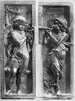 MUSICIAN ANGELS, c1450. Bronze figures by Donatello at the Basilica of Saint Anthony in Padua