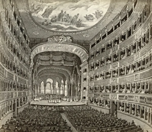 Naples: Historic Teatro di San Carlo Opera House, c1900. Art