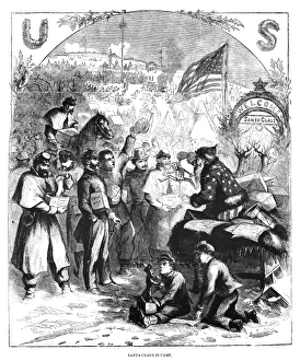 NAST: CHRISTMAS, 1863. Santa Claus in Camp. Santa Claus visiting a camp of Civil War soldiers NAST: CHRISTMAS, 1863. Santa Claus in Camp. Santa Claus visiting a camp of Civil War soldiers