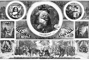 NAST: CHRISTMAS, 1865. Merry Christmas to All. Engraving by Thomas Nast, 1865 NAST: CHRISTMAS, 1865. Merry Christmas to All. Engraving by Thomas Nast, 1865