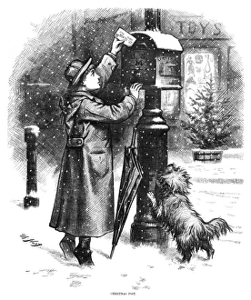 NAST: CHRISTMAS, 1879. The Christmas Post. A boy mailing a letter to Santa Claus NAST: CHRISTMAS, 1879. The Christmas Post. A boy mailing a letter to Santa Claus