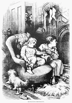 NAST: CHRISTMAS EVE, 1876. The Watch on Christmas Eve. Wood engraving by Thomas Nast NAST: CHRISTMAS EVE, 1876. The Watch on Christmas Eve. Wood engraving by Thomas Nast
