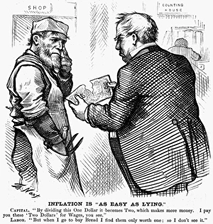 NAST: INFLATION CARTOON. Inflation is as Easy as Lying. Cartoon, 1874, by Thomas Nast NAST: INFLATION CARTOON. Inflation is as Easy as Lying. Cartoon, 1874, by Thomas Nast