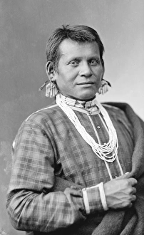NATIVE AMERICAN, c1875. Portrait of Eagle Plume, a Native American from an unidentified NATIVE AMERICAN, c1875. Portrait of Eagle Plume, a Native American from an unidentified