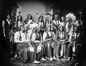 NATIVE AMERICAN DELEGATION, 1877. Delegation led by Oglala Sioux chief Red Cloud NATIVE AMERICAN DELEGATION, 1877. Delegation led by Oglala Sioux chief Red Cloud