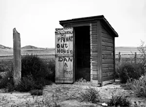 New Deal Gallery: NEBRASKA: OUTHOUSE, 1939. Outhouse at Dawes County, Nebraska, photographed in 1939