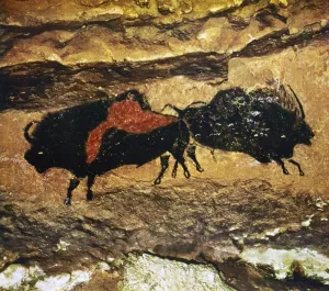 Cave Painting Prints: Print of a large Bison from the Nave at Lascaux, Dordogne, France