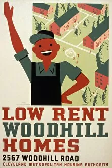 New Deal Gallery: NEW DEAL: WPA POSTER. Low Rent - Woodhill Homes, 2567 Woodhill Road