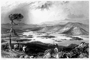NEW HAMPSHIRE, 1838. View of Squam Lake, New Hampshire. Line engraving, English, 1838 NEW HAMPSHIRE, 1838. View of Squam Lake, New Hampshire. Line engraving, English, 1838