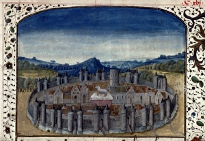 NEW JERUSALEM. New Jerusalem (Revelation 21: 12). Manuscript illumination, Belgian NEW JERUSALEM. New Jerusalem (Revelation 21: 12). Manuscript illumination, Belgian