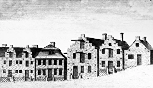 NEW YORK: ALBANY, 1791. Dutch style houses at Albany, New York NEW YORK: ALBANY, 1791. Dutch style houses at Albany, New York