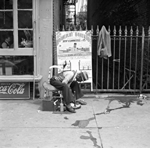 NEW YORK CITY, 1938. A shoeshine man in New York City. Photograph by Jack Allison, 1938 NEW YORK CITY, 1938. A shoeshine man in New York City. Photograph by Jack Allison, 1938