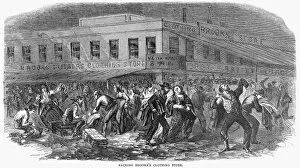 Images Dated 19th February 2009: NEW YORK: DRAFT RIOTS, 1863. The mob sacking Brooks Brothers clothing store during the New York