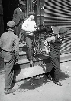 NEW YORK: HOBOS, 1915. Hobos moving Hotel de Gink, a hotel for itinerant workers NEW YORK: HOBOS, 1915. Hobos moving Hotel de Gink, a hotel for itinerant workers