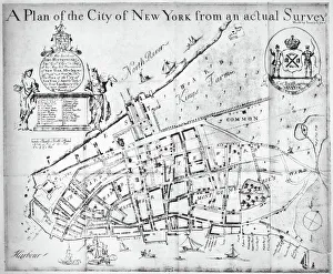 NEW YORK MAP, 1730. The Bradford Map or Lyne Survey of 1730. Line engraving, 1731 NEW YORK MAP, 1730. The Bradford Map or Lyne Survey of 1730. Line engraving, 1731