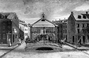 Pearl Street Gallery: NEW YORK: MARKET, 1808. The Old Fly (or Vly) Market at Maiden Lane and Pearl Street