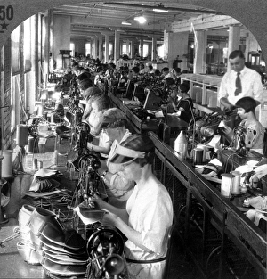 NEW YORK SHOE FACTORY. A shoe factory in Syracuse