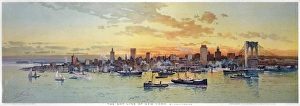 NEW YORK: SKYLINE, 1896. The Sky Line of New York. Lithograph after Charles Graham NEW YORK: SKYLINE, 1896. The Sky Line of New York. Lithograph after Charles Graham