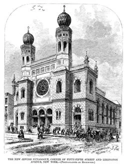 Synagogue Gallery: NEW YORK: SYNAGOGUE, 1872. The Jewish synagogue on the corner of 57th Street
