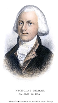 NICHOLAS GILMAN (1762-1814). American statesman. Etching, 1888, by Albert Rosenthal NICHOLAS GILMAN (1762-1814). American statesman. Etching, 1888, by Albert Rosenthal
