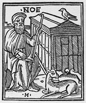 NOAH. Noah and the Ark. Woodcut from Giacomo Filippo Forestis Supplementum Chronicarum NOAH. Noah and the Ark. Woodcut from Giacomo Filippo Forestis Supplementum Chronicarum