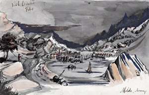 NORWAY, c1856. A view of the village of Molde and the Moldefjord in Norway NORWAY, c1856. A view of the village of Molde and the Moldefjord in Norway